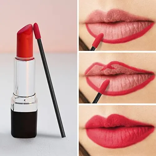 500 dona Lip Wands Applicators Disposable - Vaincre Labzal bo'yash cho'tkasi Labzal yaltiroq Makiyaj Applicator go'zallik vositalari to'plami qora - 5