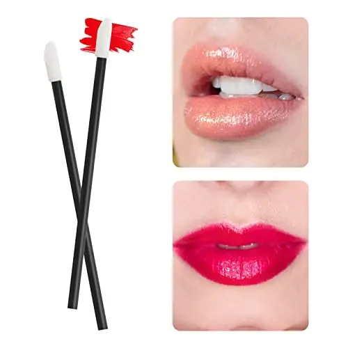 500 dona Lip Wands Applicators Disposable - Vaincre Labzal bo'yash cho'tkasi Labzal yaltiroq Makiyaj Applicator go'zallik vositalari to'plami qora - 6