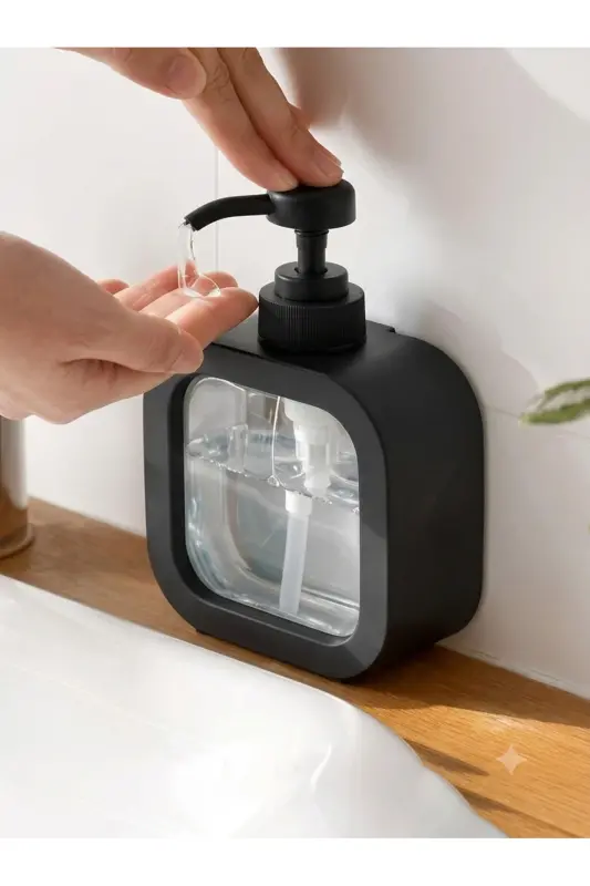 500 ml Countertop Black Bathroom Decorative Kitchen Liquid Soap Dispenser Bathroom Kitchen Detergent Dispenser - Black - 2
