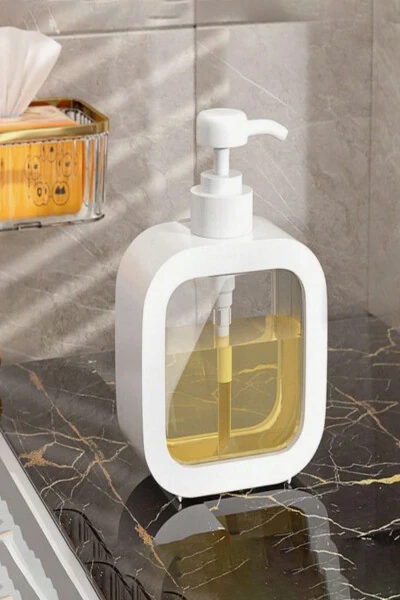 500 ml Tezgah Üstü Beyaz Banyo Dekoratif Mutfak Sıvı Sabunluk Banyo Mutfak Deterjanlık - 3