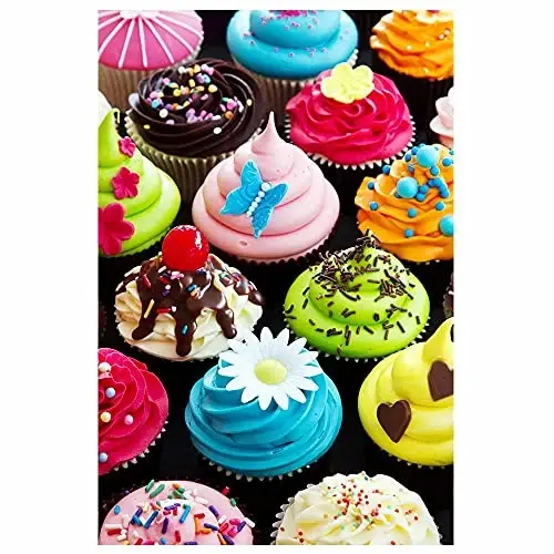 500 Pieces Assorted Cupcake Jigsaw Puzzle for Adults and Kids Big Size Gift Idea (Cupcakes) - 1