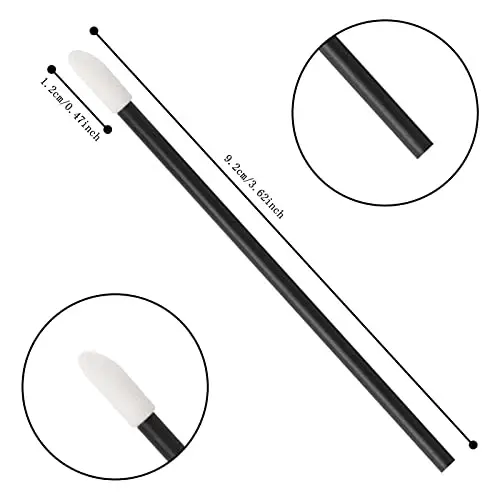 500PCS Lip Wands Applicators Disposable - Vaincre Lipstick Brush Lip Gloss Makeup Applicator Beauty Tool Kits Black - 2