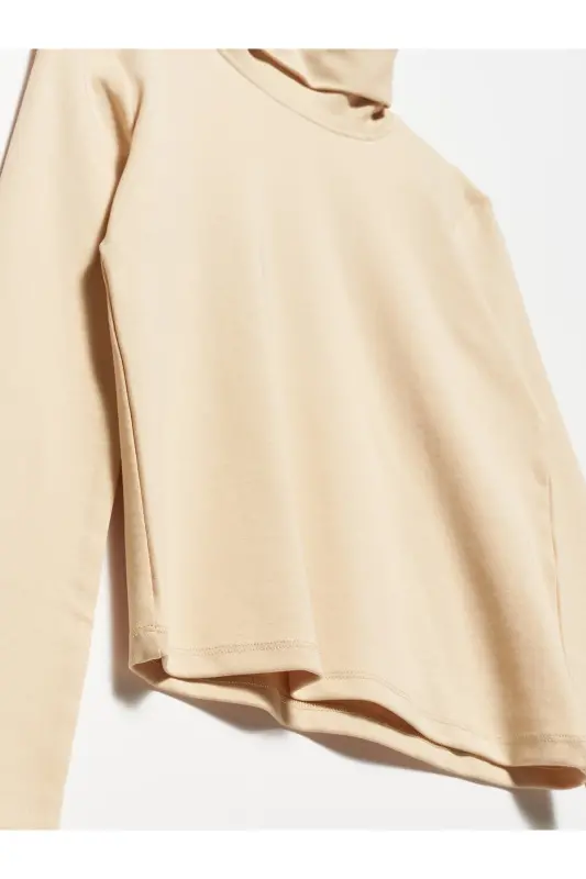 50167 Balıkçı Yaka Bluz-bej-Bej - 3