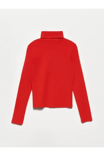 50167 Balıkçı Yaka Bluz-k.kırmızı-K.Kırmızı - DILVIN (1)