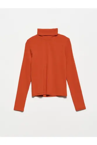 50167 Balıkçı Yaka Bluz-y.oranj - Y.Oranj - 1