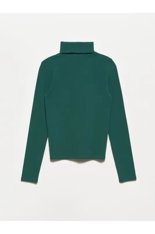 50167 Balıkçı Yaka Bluz-zümrüt-Zümrüt - 2