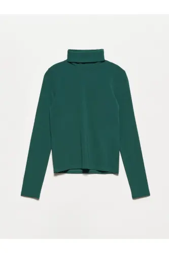 50167 Balıkçı Yaka Bluz-zümrüt-Zümrüt 