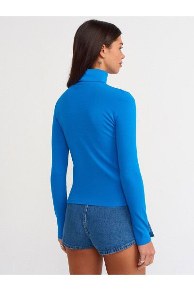 50167 Fisherman Neck Blouse - Teal - DILVIN (1)