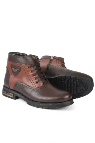 504 Теплоизолированные мужские ботинки с мехом - Коричневый - 4