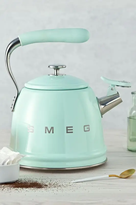 50's Style Pastel Yeşil Set Üstü Düdüklü Kettle 2.3 Lt - Pastel Yeşil - 1