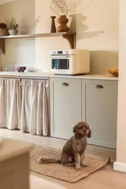 50’s Style Krem Retro Buharlı Mini Fırın-Krem - SMEG