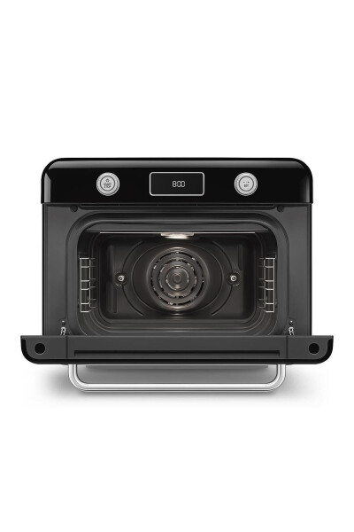 50’s Style Siyah Retro Buharlı Mini Fırın-Siyah - 5