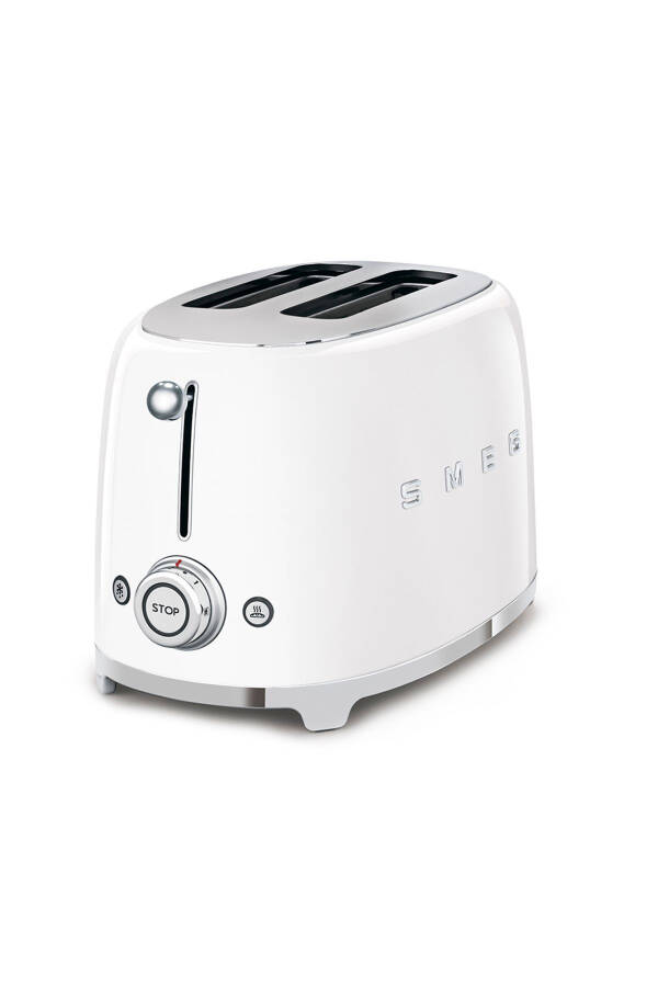 50's Style Beyaz Kettle - 1x2 Ekmek Kızartma Makinesi Ve Filtre Kahve Makine Seti - Beyaz - 4