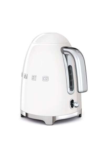 50's Style Beyaz Kettle - 1x2 Ekmek Kızartma Makinesi Ve Filtre Kahve Makine Seti - Beyaz - 6