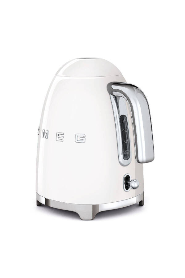 50's Style Beyaz Kettle - 1x2 Ekmek Kızartma Makinesi Ve Filtre Kahve Makine Seti - Beyaz - 6