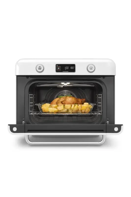 Cof01wheu Retro Serisi Solo Tezgah Üstü Kombi Buharlı Fırın Beyaz-Beyaz - 3