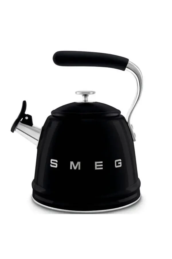 50's Style Black Stovetop Whistling Kettle 2.3 Lt - 2