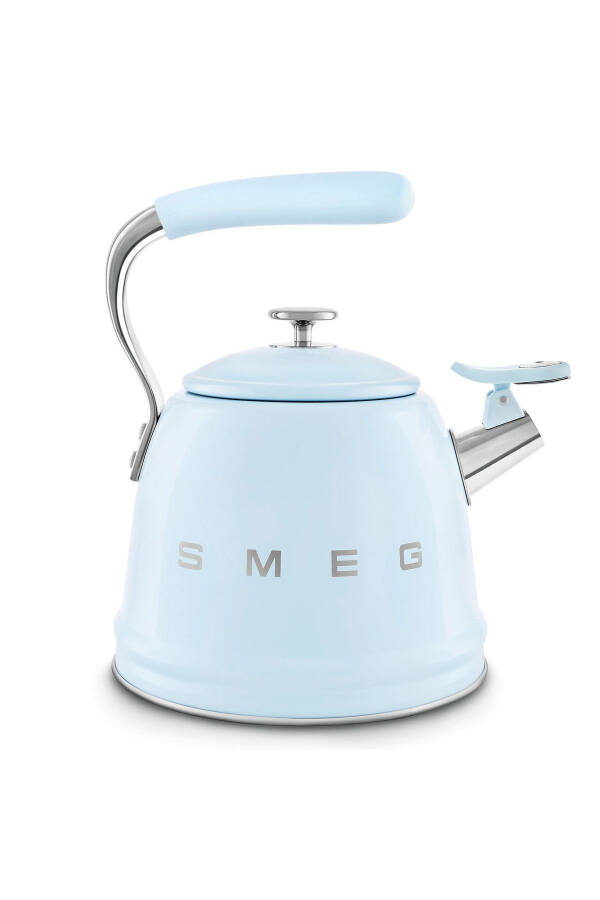 50's Style Pastel Blue Stovetop Whistling Kettle 2.3 Lt - 2