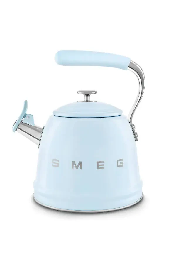 50's Style Pastel Blue Stovetop Whistling Kettle 2.3 Lt - 2