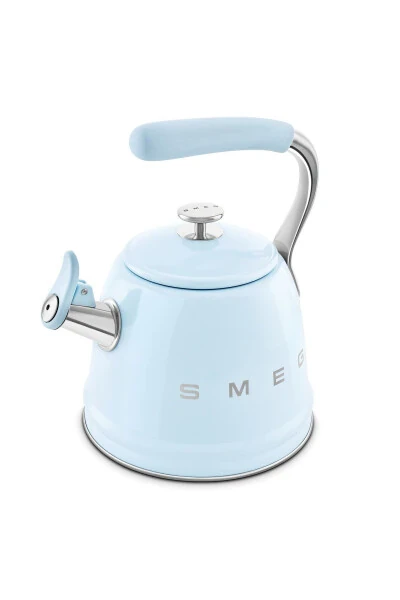 50's Style Pastel Blue Stovetop Whistling Kettle 2.3 Lt - 4