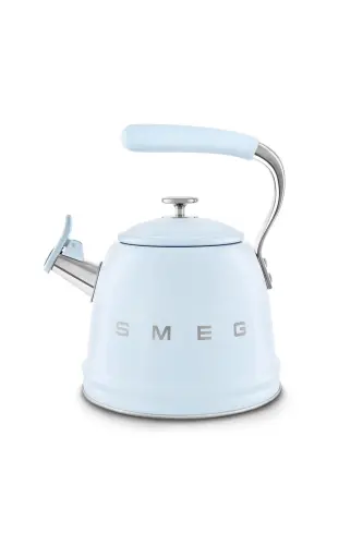 50's Style Pastel Blue Stovetop Whistling Kettle 2.3 Lt - 3