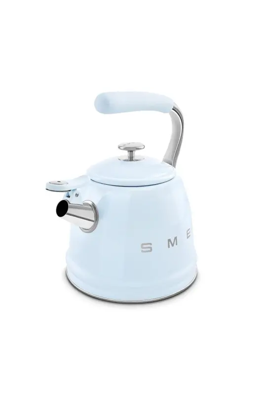 50's Style Pastel Blue Stovetop Whistling Kettle 2.3 Lt - 4