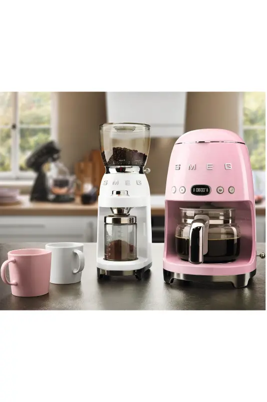 50's Style Pink Kettle - 1x2 Toaster And Filter Coffee Machine Set-Pink - 5