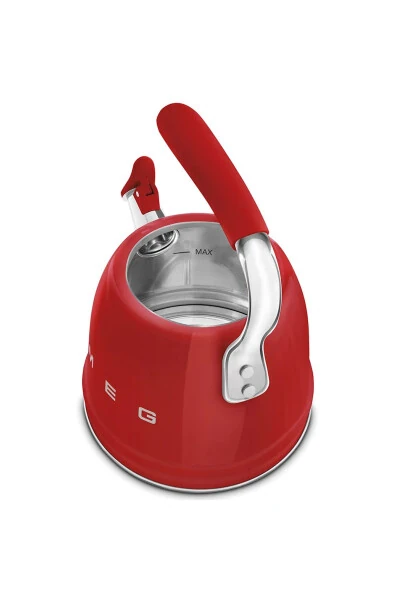 50s Style Red Stovetop Whistling Kettle, 2.3 L - 4