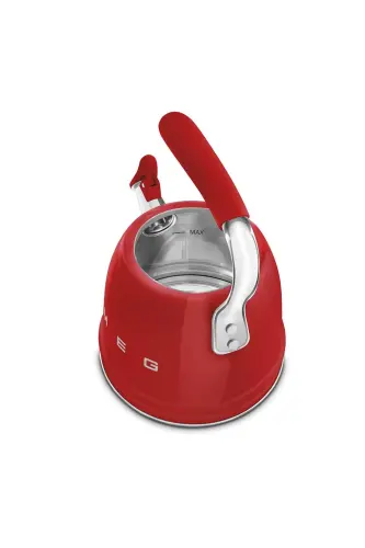 50s Style Red Stovetop Whistling Kettle, 2.3 L - 5