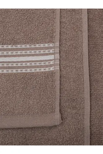 50x90 + 70x140 Cm Elvin 4'lü Banyo Havlusu Seti Kahverengi - Beyaz-COKLU RENK - 3