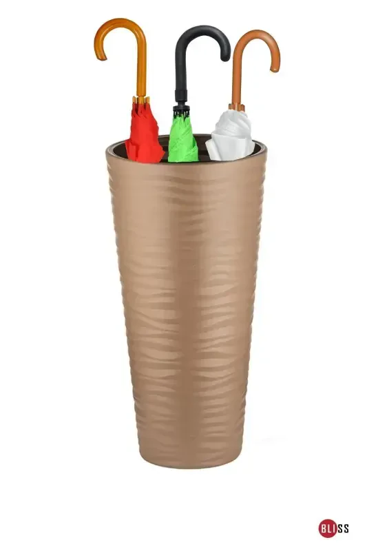 51 Lt Decorative Multi-Purpose Beach Vase Pot & Umbrella Stand (UNLINED)-Mocha - 3