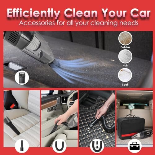 51 Pcs Car Cleaning Kit,Handheld Vacuum with 8000Pa Suction, Car Interior Detailing Kit with Detailing Brush set, Car Detailing Kit, Cleaning Gel, Car Cleaning Supplies, Car Accessories for Men/Women - TSUNDERE L (1)
