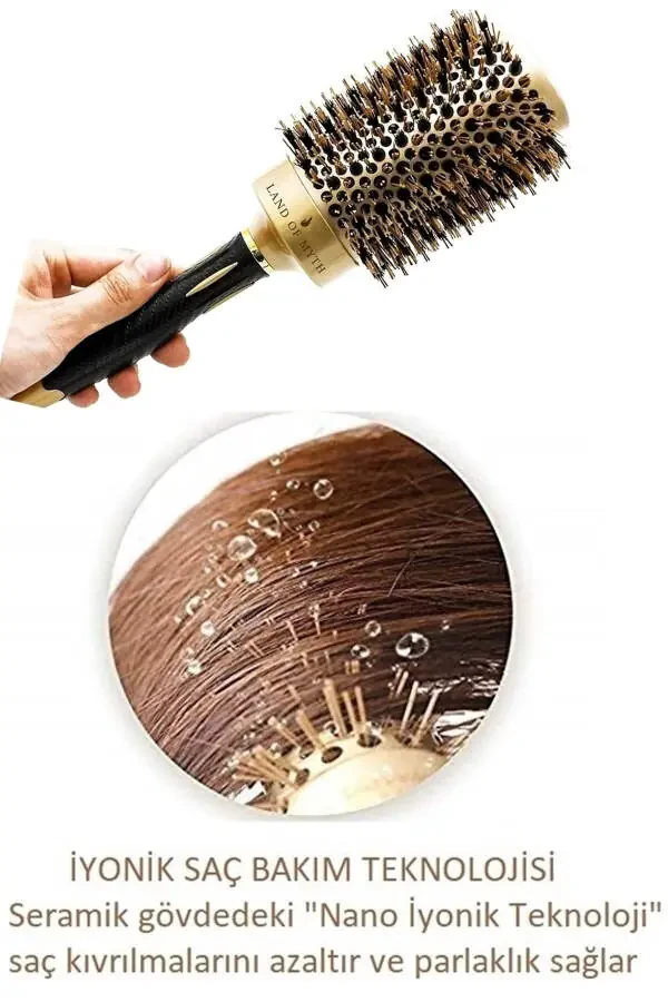 53 Mm-lom1144 Nano Technology Ceramic Ionic Thermal Hair Brush, Natural Horsehair Bristles, Professional - 5