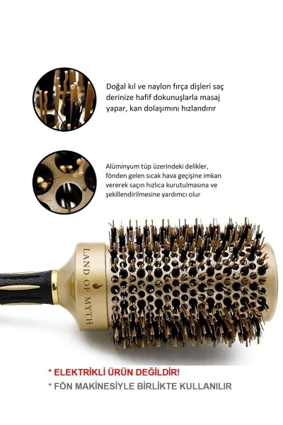 53 мм-лом1144 Нанотехнологическая керамическая ионная термощетка для волос, натуральная щетина из конского волоса, профессиональная - LAND OF MYTH (1)