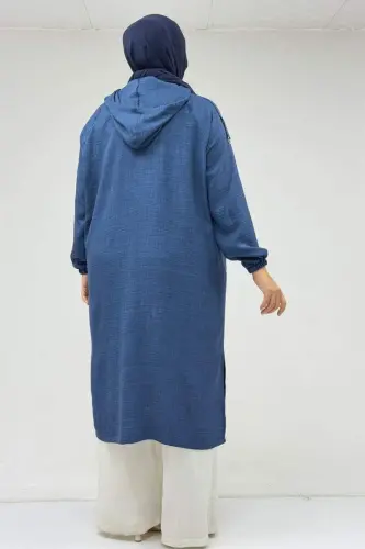 53010 Katta O‘lchamli Zanjirli Reglan Yeng Menanj Zig‘ir Kapa - Indigo - 3