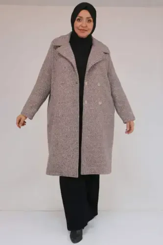 53037 Katta hajmli mostrali erkaklar yoqali şanel пальто - Qahva - 1