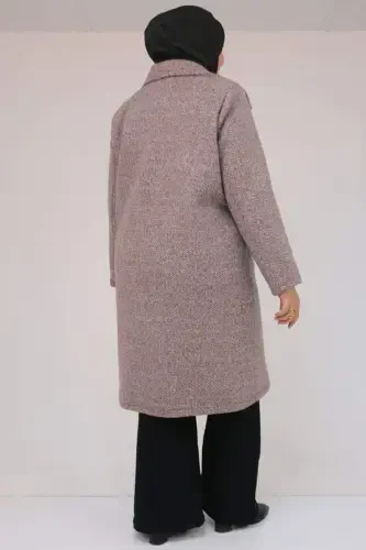 53037 Katta hajmli mostrali erkaklar yoqali şanel пальто - Qahva - 3