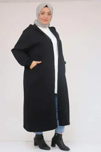 53059 Katta hajmli qo'llari ribanali uch ipli kapalak - Qora - 1