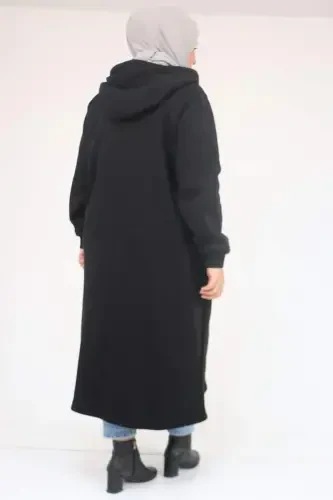 53059 Katta hajmli qo'llari ribanali uch ipli kapalak - Qora - 3