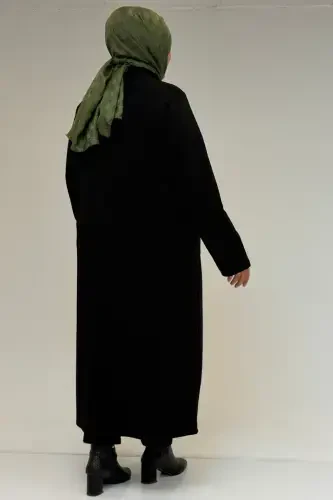 53070 Большой Размер Куртка Стальная на Молнии - Чёрный - 3