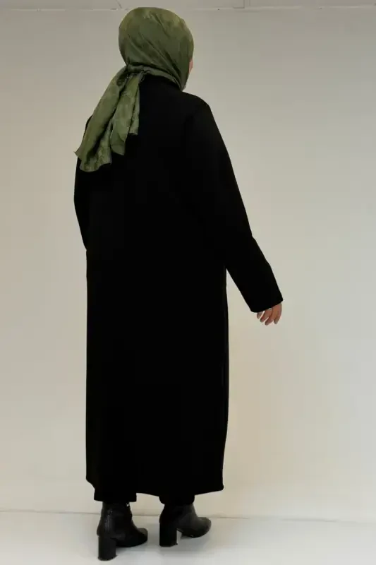 53070 Большой Размер Куртка Стальная на Молнии - Чёрный - 3