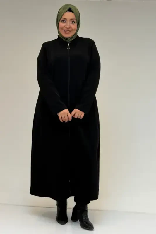 53070 Plus Size Zippered Steel Jacket - Black - 1