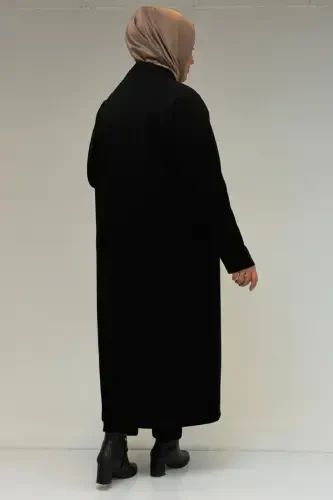 53072 Katta Hajmli Qistiruvchi Biyeli Fermuarli Chelik Qopqoq - Qora - 3