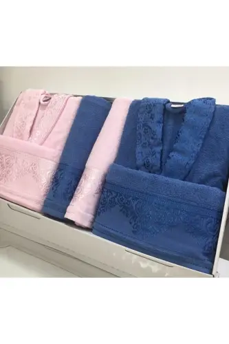 537 Osmanlı Desen Lacivert Gül-pudra lacivert 