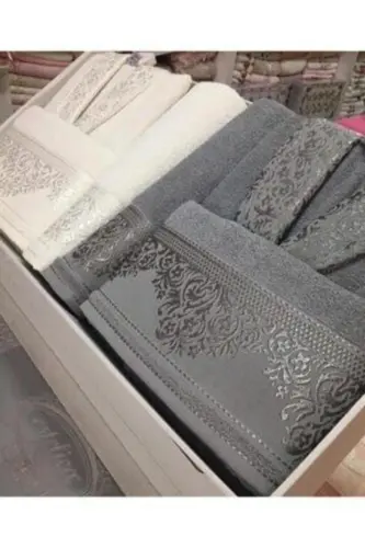 537 Star Pattern Gray-Cream-Cream 