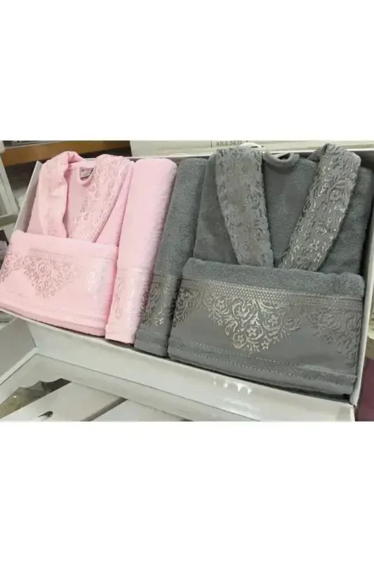 537 Star Pattern Pink-Gray-Pink - 2