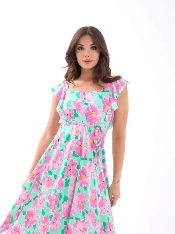5370 DRESS-PINK ROSE PATTERN - 4