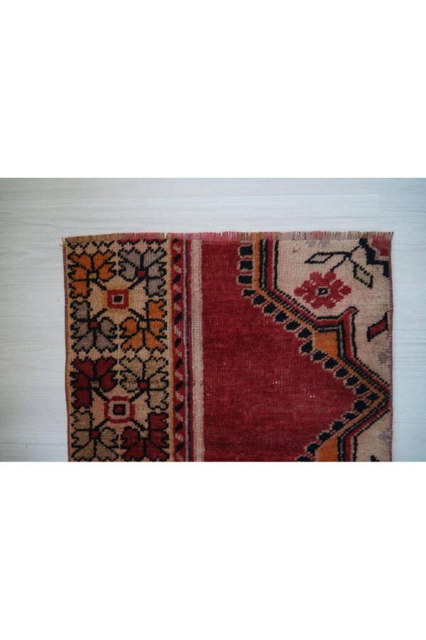 53x53 cm Handwoven Small Doormat Rug Excellent Condition - 3