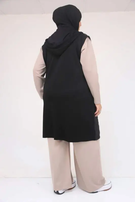 54009 Plus Size Quilted - Modal Vest - Black - 3