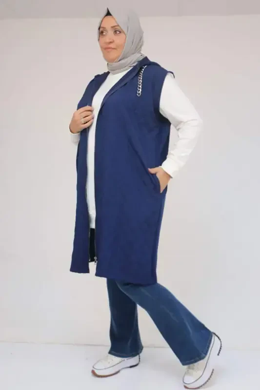 54010 Plus Size Quilted - Modal Vest - Indigo - 1
